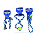 cheaper Tennis Rope Dog toy with PVC toy